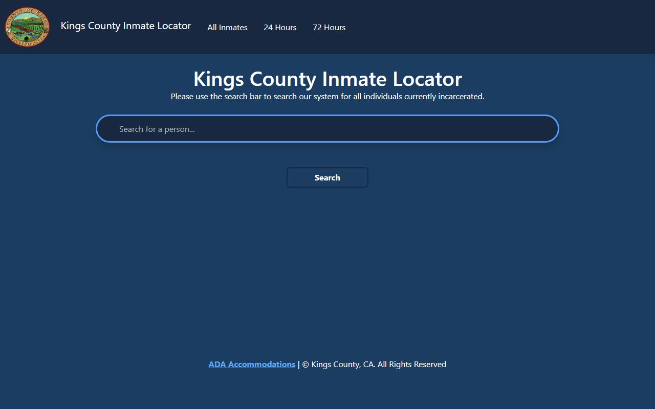 Kings County Sheriff inmate locator search portal