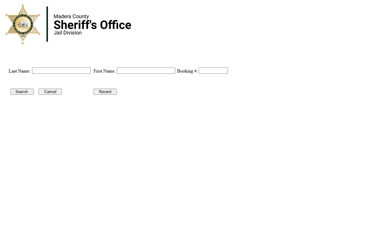 Madera County inmate public view search portal