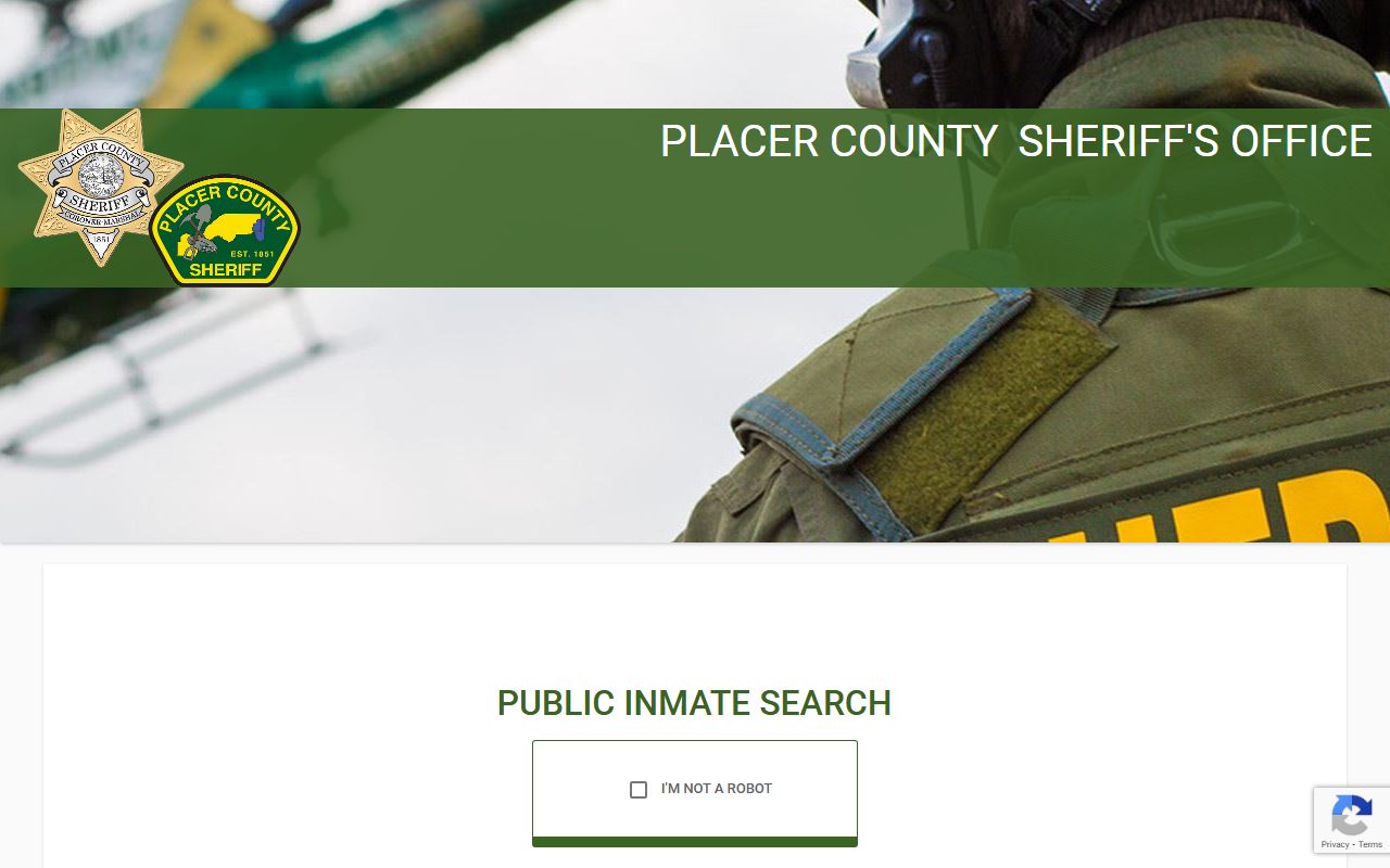 Placer County Sheriff inmate search database