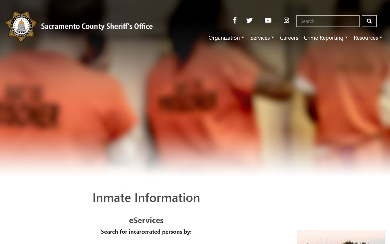 Sacramento County Sheriff inmate information portal