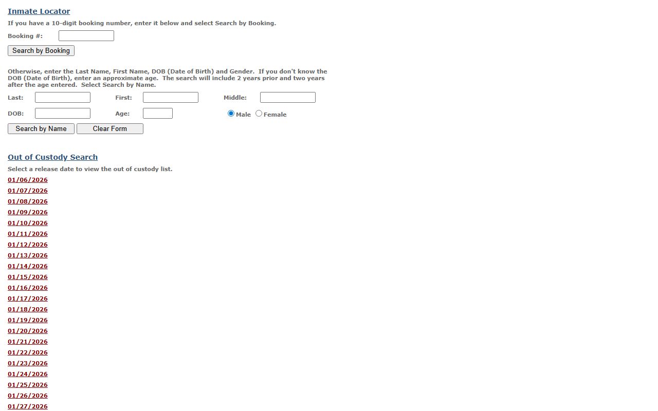 San Bernardino County Sheriff inmate booking search